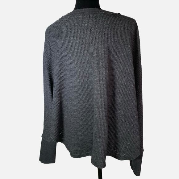 Anthropologie Postmark Women’s Small Gray Waffle Knit Long Sleeve Top - Picture 3 of 15